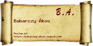 Babarczy Ákos névjegykártya