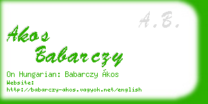 akos babarczy business card